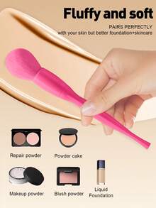 10件套化妆工具套装，包括：10支化妆刷套装 - 玫紅色 - 查看 6