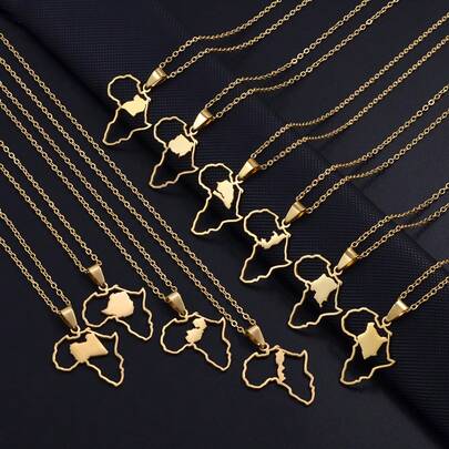 1個 3cm チャーム アフリカ地図 各国ペンダントネックレス ケニア カメルーン セネガル ガーナ モロッコ