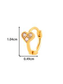 Toppiercing 1件极简主义微镶锆石创意心形耳骨耳环 - 彩色 - 查看 2