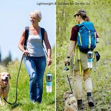 Portable Dog Water Bottle With Food Container - 3-In-1 Travel Pet Water Dispenser & Collapsible Bowl, Essential For Walking, Hiking With Small Dogs And Cats (Yorkie, Chihuahua, Puppy) - 粉色 - 查看 3