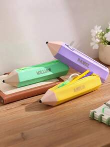 Personalized Name Pencil Case, Pencil Shaped Silicone Case, Back To School Gift, Teacher Prize Reward, Zipper Stationery Bag, Student Gift - Multicolor - View 6