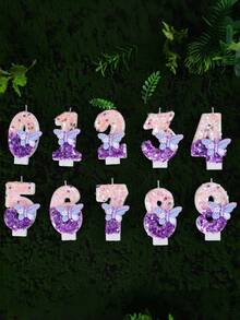 Elegante Schmetterling Zahlen Geburtstagkerzen 0-9, glitzernde Kuchendekoration für Hochzeiten, Jahrestage, Babypartys, Brautpartys, Geburtstage, Einweihungsfeiern - Paraffin Kuchendekoration Zubehör - perfekt für Geburtstagsfeierlichkeiten - das perfekte Geschenk für Partygäste. - 1PC - Übersicht 5