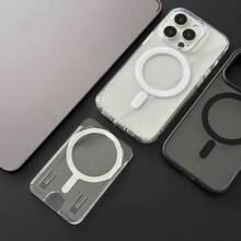 1PC MagSafe Compatible Clear Acrylic Magnetic Wallet Card Holder With Photo Pocket Compatible With IPhone 17 16 15 14 13 12 11 Pro Max Plus Air Phone Case Accessory - Multicolor - View 4