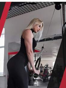 Yes4All Cuerda para Tríceps, 27" y 36" Accesorios para Poleas Gym en Casa, Agarres y Manerales - Ideal para Entrenamiento de Brazos y Espalda - Negro - Ver 6