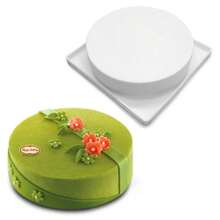 1个7英寸硅胶慕斯蛋糕模具，经典法式意式慕斯蛋糕模具，圆形硅胶蛋糕模具 - 白色 - 查看 1