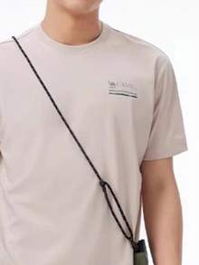 CAMEL CROWN 男士户外速干T恤，夏季轻薄透气吸湿排汗凉爽防晒圆领短袖T恤 - 橡木灰 - 查看 3