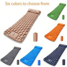 节省空间可折叠充气露营徒步防潮气垫床 - 内置气泵，方便充气；采用耐用防刺穿材料。专为男女旅行者和独自探险者设计，功能先进。是旅游旺季海滩度假和森林露营的理想之选。确保舒适睡眠的必备装备。 - A - 查看 10