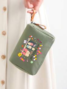 Portable "My Medicine Bag" With Colorful Pill Pattern, Compact First Aid Kit Suitable For Travel And Home, Outdoor Travel Medicine Bag, Available In Multiple Colors, Essential Medical Accessory For Health-Conscious People For Daily/Outdoor/Travel Use, Daily Medical Supplies Organizer - Multicolor - View 6