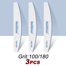 NailShine 3片/5片/10片/25片装专业指甲锉砂纸，加厚，80/100/150/180/240/320目，指甲锉抛光器，美甲打磨，半月形，青柠工具 - 彩色 - 查看 16