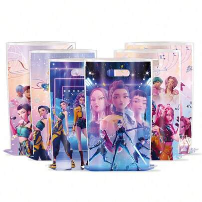 K-POP Girl Group Themed Reusable Gift Bag Set - Double-Sided Vibrant Artistic Character Design Tote Bags, Collectible Fandom Merchandise, Durable Plastic Bags Suitable For Gift Packaging, Party Favors, Daily Storage And Event Supplies, Fashionable Lifestyle Accessory, Perfect For K-POP Girl Group Fans, Gift Seekers, Party Planners And Lifestyle Enthusiasts