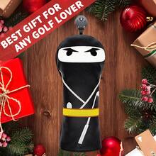 1pc Masked Hero Design, Golf Club Driver, Fairway Wood And Mixed Head Cover PU Leather Wood Club Cover, White Golf Accessory Golf Gift - Multicolor - View 7