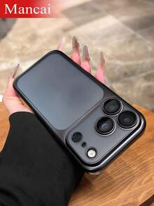 Funda de teléfono mate de lujo galvanizada, Estuche Translúcido Para PC Antihuellas, Compatible Con iPhone17/17Pro/17ProMax - Negro - Ver 10