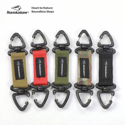 360°旋转战术扣，轻便弹簧登山扣，户外露营配件，适用于骑行、徒步、远足，男女通用