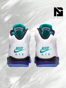 Nike Jordan 5 Retro Grape (2025) – Men's/Women's Lifestyle Sneakers – Shoes For Unisex -Vintage-Spring & Summer-Inspired Running Shoes, Shock-Absorbing Comfort, Gym To Streetwear Casual Wear-Easter Gift– HQ7978 100 - White/Grape Ice-New Emerald - 查看 4
