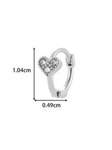 Toppiercing 1件极简主义微镶锆石创意心形耳骨耳环 - 彩色 - 查看 6