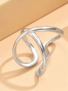 1pc 925 Sterling Silver Fashionable Classic Asymmetrical Wave Ring, Valentine's Day/Birthday Couple Gift, Charming Delicate Women Pendant Ring - Wave Ring - View 6