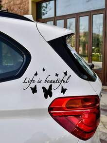 1pc Fashion Butterfly Car Sticker, Reflective Butterfly Flower Eyebrow Engine Hood Car Decal - Butterfly Car Decals - View 9