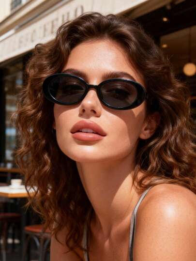 一副Y2K风格时尚眼镜，复古经典街头风高端装饰眼镜，适合街头、日常生活、节日、派对、送礼、街拍、海滩度假等场合。