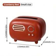 2个复古收音机造型纸巾盒 | 塑料材质，表面光滑，适合中世纪和现代室内装饰风格，可用于浴室/客厅/卧室收纳，经典美学，时尚收纳，复古装饰 - 彩色 - 查看 14