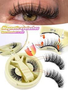 MAANGE Bộ mi giả từ tính CC, bao gồm kẹp từ tính, 10 cặp mi giả che phủ nửa mắt, mi tự nhiên và chân thực, có thể tái sử dụng, lực hút từ mạnh, thiết kế từ tính tròn, nhỏ gọn và dễ sử dụng, chất liệu lông chồn giả, thiết kế kéo dài ở khóe mắt ngoài, giúp mắt trông to hơn, phù hợp để sử dụng hàng ngày, dụng cụ trang điểm lý tưởng cho du lịch, bãi biển, cắm trại, đi học, chống thấm nước, không cần keo dán. - Mi tự nhiên - Xem 4