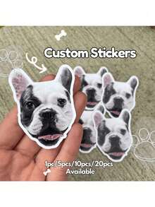 1-100pcs Stiker Foto Hewan Peliharaan Kustom, Stiker Nama Hewan Peliharaan yang Dipersonalisasi, Stiker Vinyl Tahan Air untuk Laptop, Botol Minum, Casing Ponsel, Dekorasi, Hadiah Dekoratif Multifungsi, Holografik Ajaib - beraneka warna - View 6