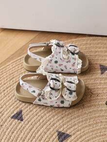 新款夏季儿童凉鞋，女童凉鞋，软底婴儿鞋 - 白色 - 查看 6