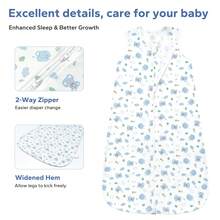 2 Packs Baby Sleep Sack 1-18 Months Lightweight Wearable Blanket For Baby, Infant Toddler Sleeping Sack With 2-Way Zipper - Blue Elephant - View 3