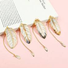 1件完美精致高纯度不锈钢羽毛便携式吊坠书签，珍贵文具用品礼品，具有金属质感 - 送给同学、朋友、老师。 - 羽毛 - 查看 10