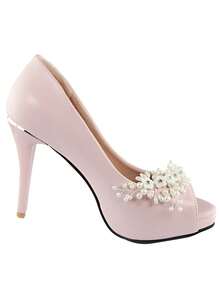 1pc Bridal Rhinestone & Pearl Detachable High Heel Shoe Clip Accessory, DIY Wedding Shoes Decor HX34 - Silver - View 8
