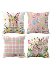 1 chiếc/4 chiếc vỏ gối in hình thỏ và trứng Phục Sinh, trang trí nhà cửa, vỏ gối tựa đầu phòng ngủ, vỏ gối tựa lưng ghế xe hơi, trang trí phòng. - Nhiều màu - Xem 7