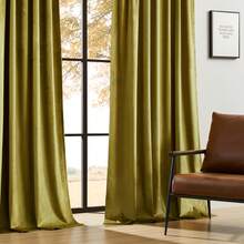 4pcs Velvet Room Darkening Curtains, Thermal Insulated Curtains, Vintage Soundproof Curtains For Living Room, Bedroom, Elegant Soft Velvet Grommet Curtains, Christmas Décor, Christmas Decorations For Home - 金色 - 查看 2