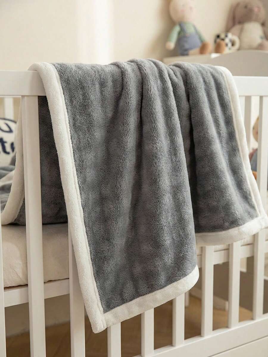 Super Soft Baby Throw Blanket Premium Silky Flannel Fleece Thicken Bed Plush Blanket All Season Use - Dark Grey - View 1