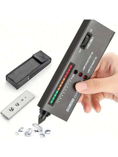 Portable Jewelry Tester Pen, Professional Diamond/Moissanite Testing Kit With LCD Display, One-Button Gemstone Detector For Synthetic & Lab Grown Diamonds