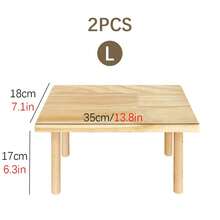 1pc Hamster 2-Layer Platform Landscaping Supplies, Hamster Platform, Rattan , Climbing Wooden Table Hamster Toy, Suitable For Small Pets - Multicolor - View 12
