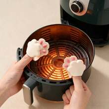 2PCS Heat Resistant Silicone Cat Oven Gloves,Suitable For Small Spaces-Air Fryer,Hot Pot Holders,Small Kitchen Funny Paws Cooking Gloves - Multicolor - View 4