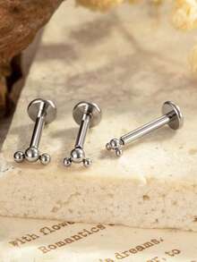 Toppiercing 1 pieza Pendiente de Labio con Forma de 3 Bolas de Aleación de Titanio G23/F136 - Multicolor - Ver 3