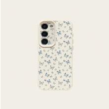 1pc TPU Material Blue Butterfly Pattern Fashionable Phone Case Suitable Compatible With Samsung/A05s/A12/A13/A14/4G/A15/A21s/A23/A25/A32/5G/A34/A35/A50s/A51/A52/A53/A54/A55/A71/A72/A73/S10/S20FE/S20Ultra/S21Ultra/S22/S22Plus/S23/S24, /10C/12C/Note10/11/12/13/ProPlus/Note8/9Pro, Full Coverage Anti-Drop Soft Shell Phone Protective Cover - White - View 5