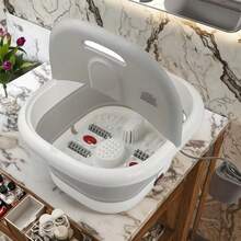 Bañera plegable de 1 pieza para el hogar, calentador de pies spa masajeador, terapia infrarroja pie spa masajeador, - Gris - Ver 5