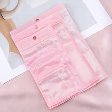 20pcs Sweet Pink Bow Zipper Bags, Transparent Resealable, Suitable For Jewelry Packaging, Small Retail Item Display, Gift Party Packaging - Pink - View 10