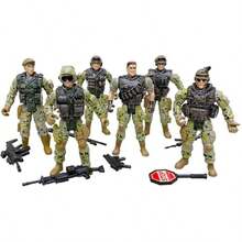 SCAHOW 6pcs Military Action Figures Soldier Toys For 3 4 5 6 7+ Year Old Boys Amy Men Action Figures Playsets With Accessories Gifts For Toddlers Christmas Stocking Stuffers Party FavorRelieve Stress, Relieve Stress, Boring Toys - 如圖所示 - 查看 2