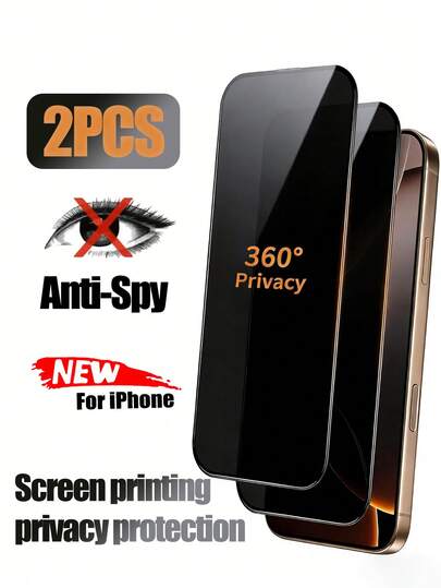 2 Pieces Full Screen Privacy Protection Tempered Film For Mobile Phones, Compatible With IPhone 11/12/13/14/15/16/17 Series, Suitable For Daily Work At Home, Fully Protecting Your Privacy