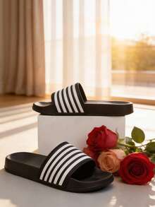 Kapcie całoroczne, kapcie domowe, kapcie łazienkowe, kapcie plażowe, japonki, klapki wsuwane, miękkie i oddychające, wygodne - Czarne - Zobacz 13