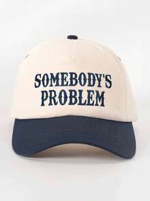 1顶绣有“SOMEBODY'S”字样的撞色棒球帽，户外防晒休闲帽，适合旅行、海滩、度假，时尚百搭的Y2K风格遮阳帽 - A - 查看 9