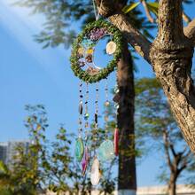 Dreamcatcher, Suncatcher, New Pebble Agate Woven Tree Of Life Wind Chime, Nordic Crafts, Room Living Room Decoration, Pendant, Ornament, Christmas, Graduation, Valentine's Day, Wedding, Birthday Gift - Top Choice - 1PC - 查看 5