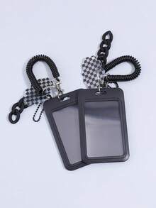 1pc Elegant Acrylic Card Holder With Heart Decor Keychain - For ID/Credit Card Storage & Protection, Fashionable Pendant Keychain, Gift For Friends - Multicolor - View 12