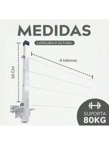 Premium Reinforced Aluminum Retractable Wall-Mounted Clothesline - Supports Up To 80kg - 彩色 - 查看 4