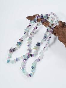 1 Strand Natural Gravel Stone Crystal Chips Beads Irregularity Gemstone Jasper Freeform Chip Nugget Beads, Sunstone, Fluorite, Amethyst Healing Energy Loose Beads DIY Jewelry Making For Necklace Earrings Bracelets Jewelry - Multicolor - View 15