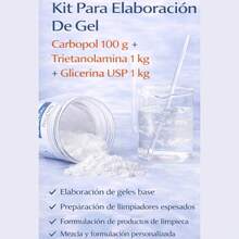 Kit Para Elaboración De Gel Carbopol 100 g + Trietanolamina 1 kg + Glicerina USP 1 kg - En polvo - Ver 2