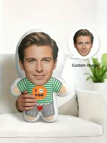 1pc Customized Photo Throw Pillow, Personalized Cushion, Can Customize Interesting Patterns, Double-Sided 3D Pillow, Suitable As Gift For Parents/Family/Her/Him/Girlfriend/Boyfriend, Couples Birthday Gift - Stripe - View 8