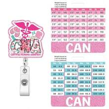CNA Badge Reel And Buddy Pink Bow Retractable ID Nurses Badge Holder Acrylic Glitter Badge With Alligator Clip CNA Accessories For Work Gift For Hospital Coworkers Nursing - 細胞核 - 查看 1